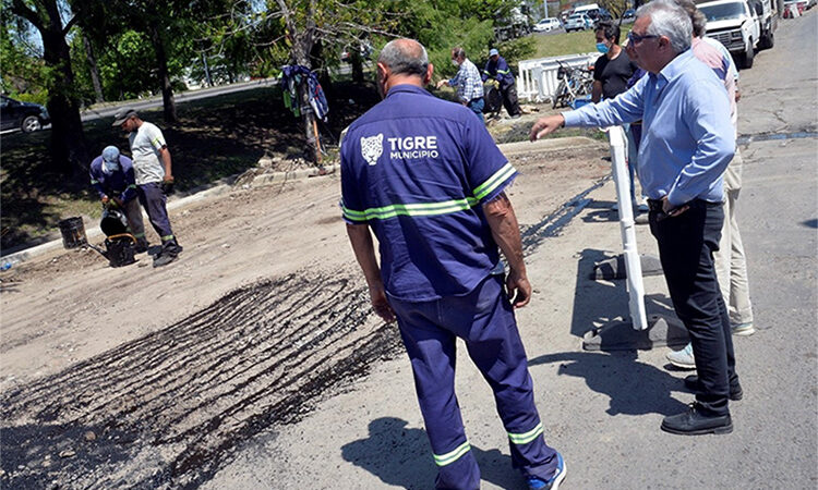 El Municipio de Tigre reacondiciona las dársenas de estacionamiento sobre Ruta 197