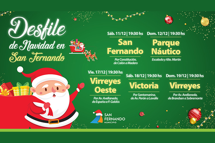 Llegan los Desfiles de Navidad y ‘Tu Foto con Papá Noel’ a San Fernando