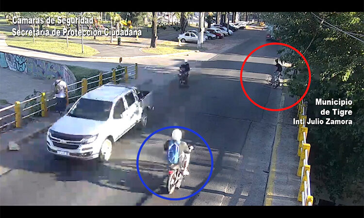 El Sistema de Protección Ciudadana de Tigre brindó rápida asistencia tras un accidente entre una moto y una bicicleta