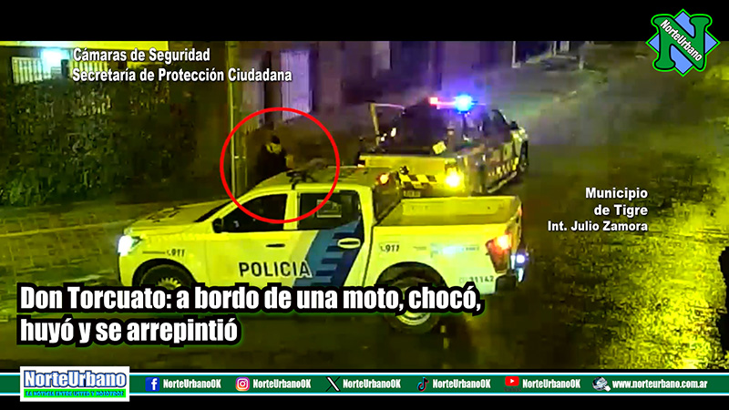 Don Torcuato: a bordo de una moto, chocó, huyó y se arrepintió