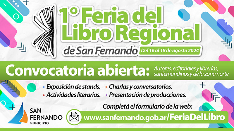 San Fernando lanzó la convocatoria a su primera Feria del Libro Regional