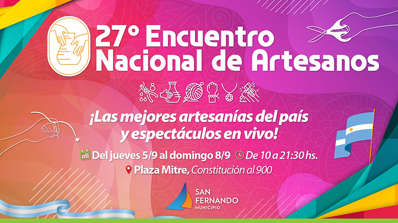 Del jueves al domingo, San Fernando recibirá el 27° Encuentro Nacional de Artesanos